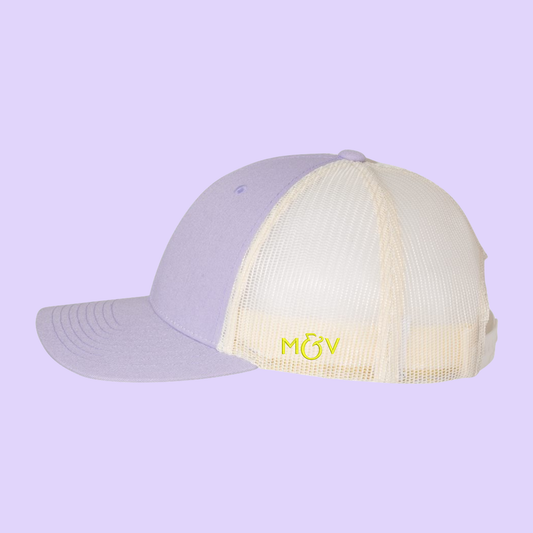 Embroidered Mahjong Hat in Lavender