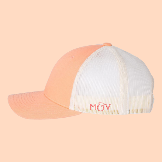 Embroidered Mahjong Hat in Peach