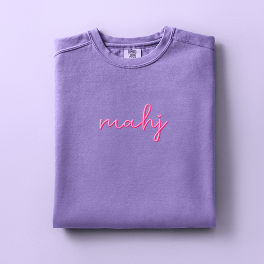 Embroidered Mahj Sweatshirt in Violet